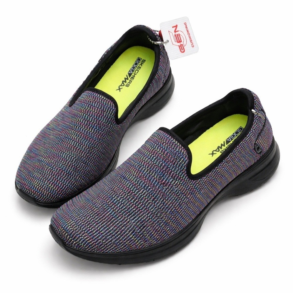 Skechers GoWalk 4 Mens 9.5 Womens 11.5 Black Multi Slip On Walking Shoes 14922